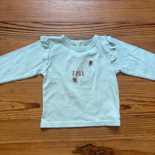 Lila & Jack light green Happy Fall Ya'll long sleeve baby shirt SIZE 18-24M
