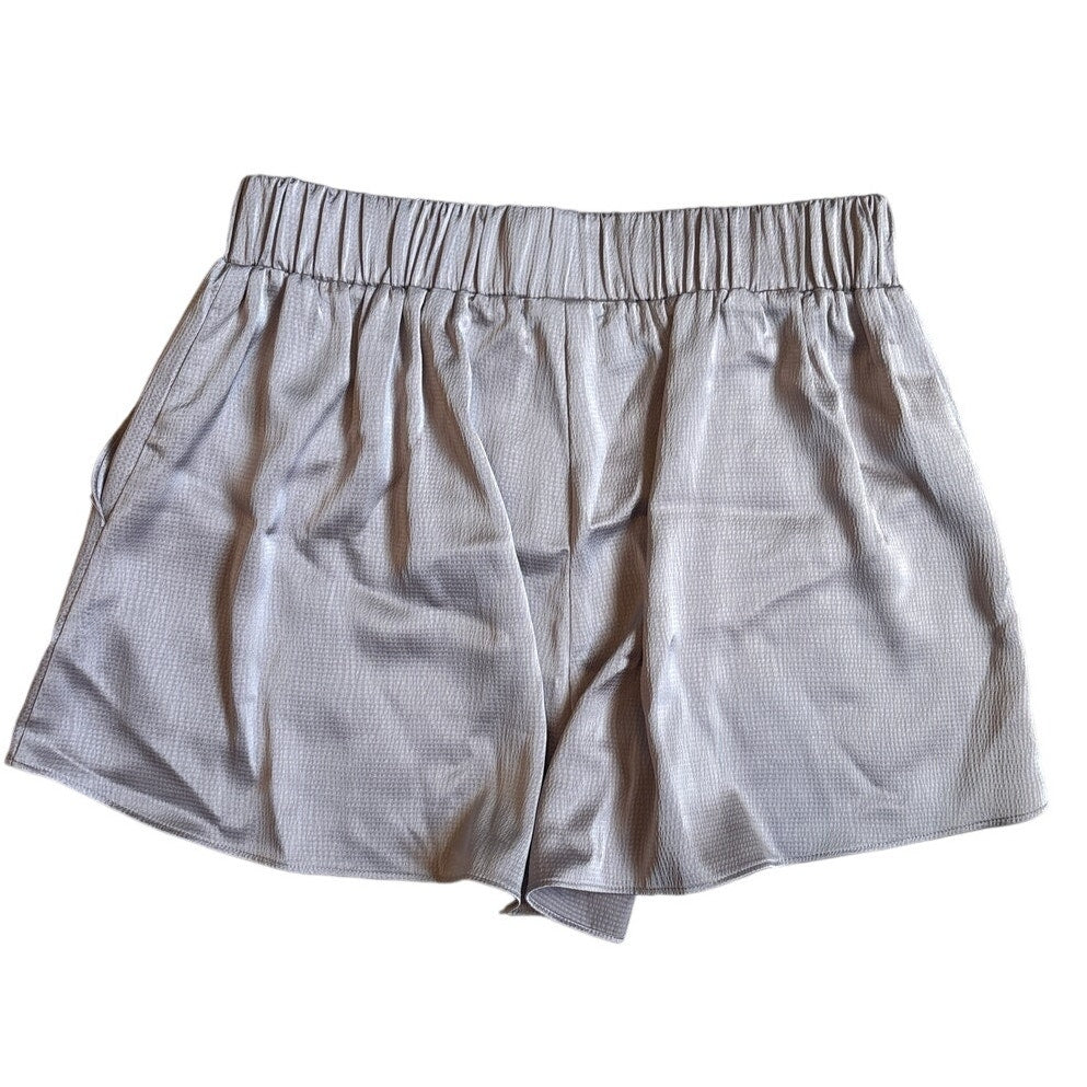 NWT KLd lavender purple satin pull on elastic wasitband shirts SIZE L