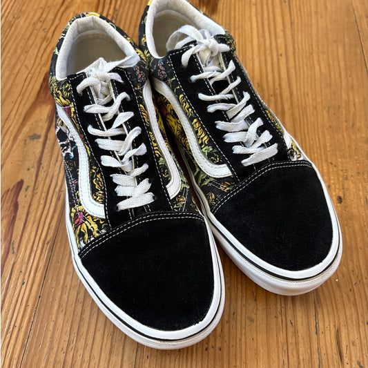 VANS Old Skool Beauty Skull black suede low top unisex sneaker SIZE M9 W10.5