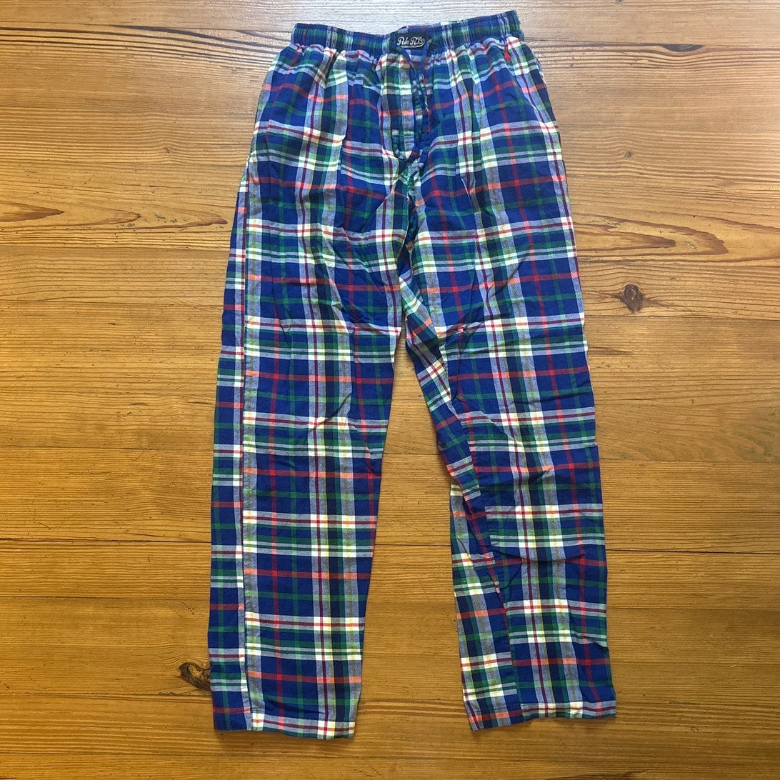 Polo Ralph Lauren blue red plaid elastic waistband mens pajama pants SIZE M