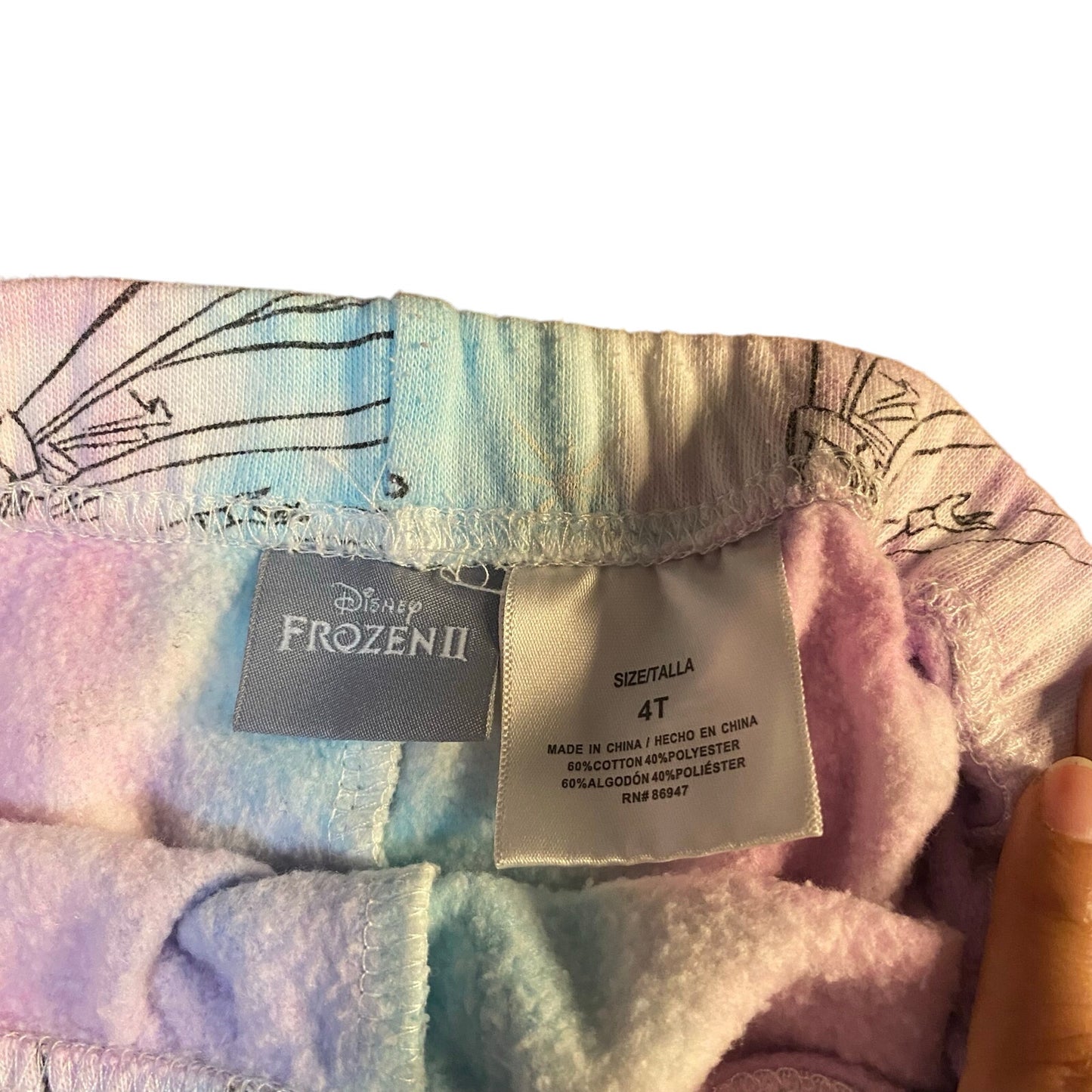 Disney Frozen II Elsa pink blue tie dyed full zip sweater shorts set SIZE 4T