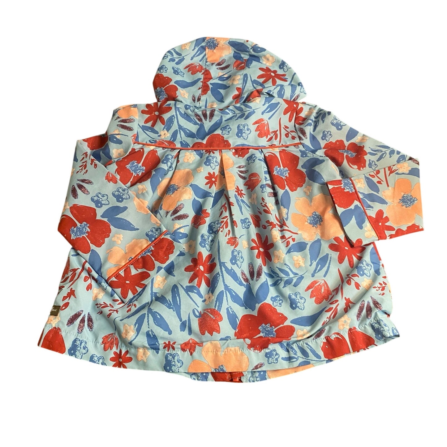 Matilda Jane blue red floral ruffle hooded full zip girls jacket SIZE 6