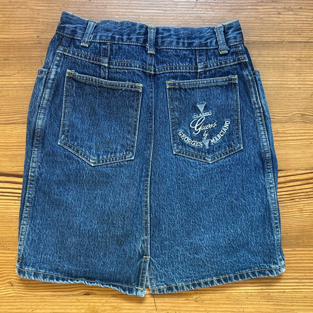 Guess Jeans vintage high waisted dark wash denim youth pencil skirt SIZE 10