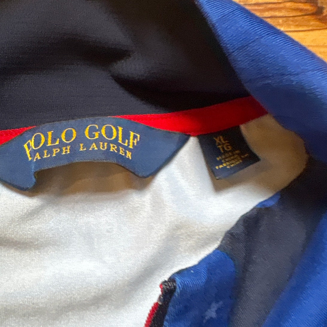 Polo Ralph Lauren Golf blue camo quarter zip polyester long sleeve shirt SIZE XL