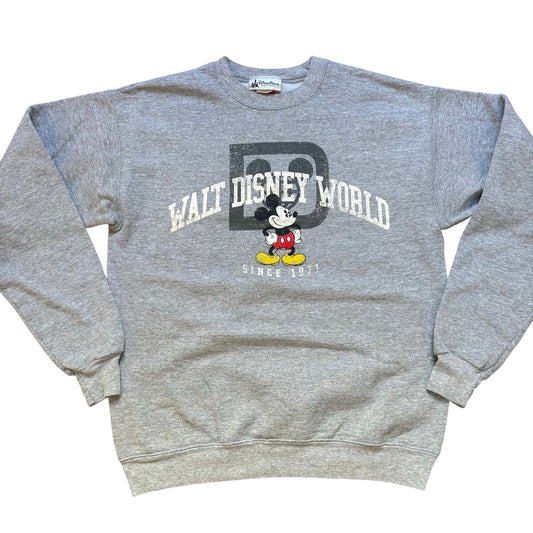 Hanes Disney Mickey Mouse Disney World graphic light gray crew sweatshirt SIZE S