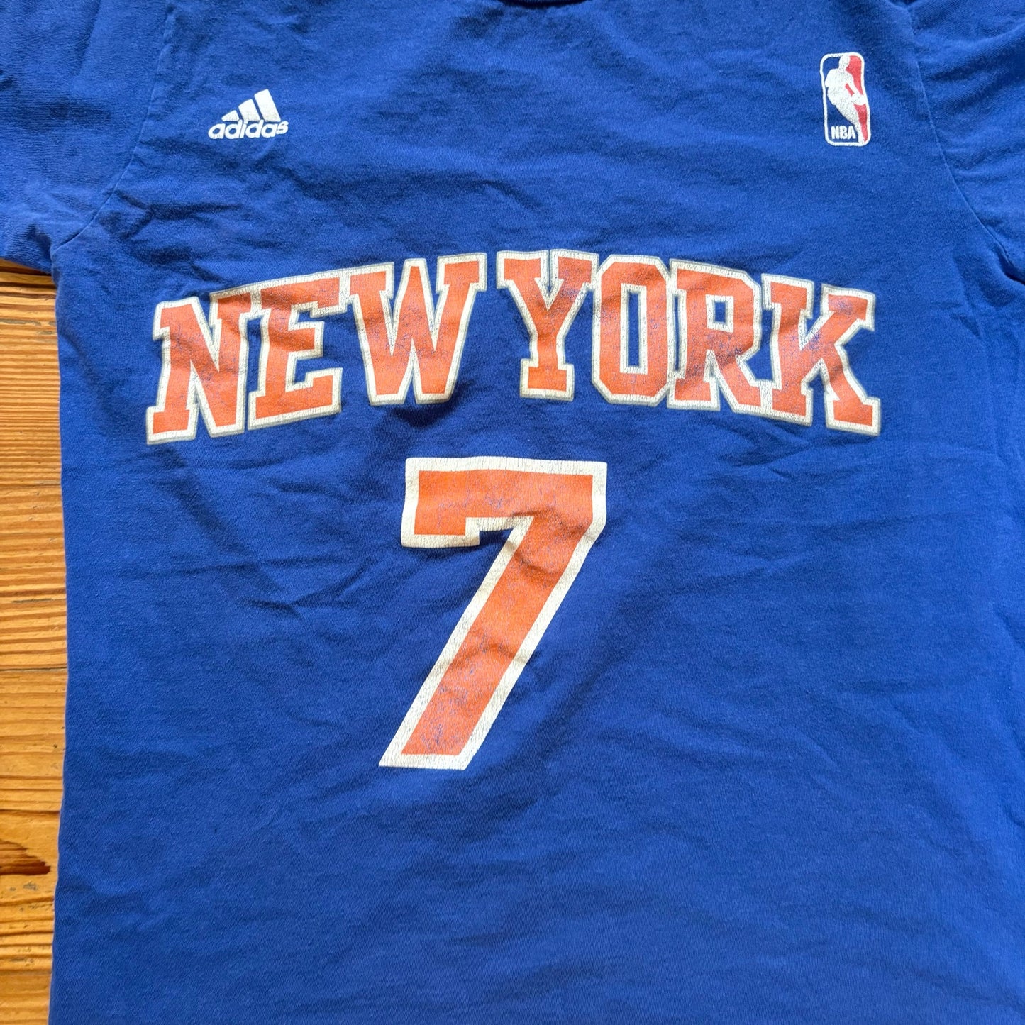 Addas New York Knicks blue Anthony 7 blue short sleeve womens shirt SIZE S