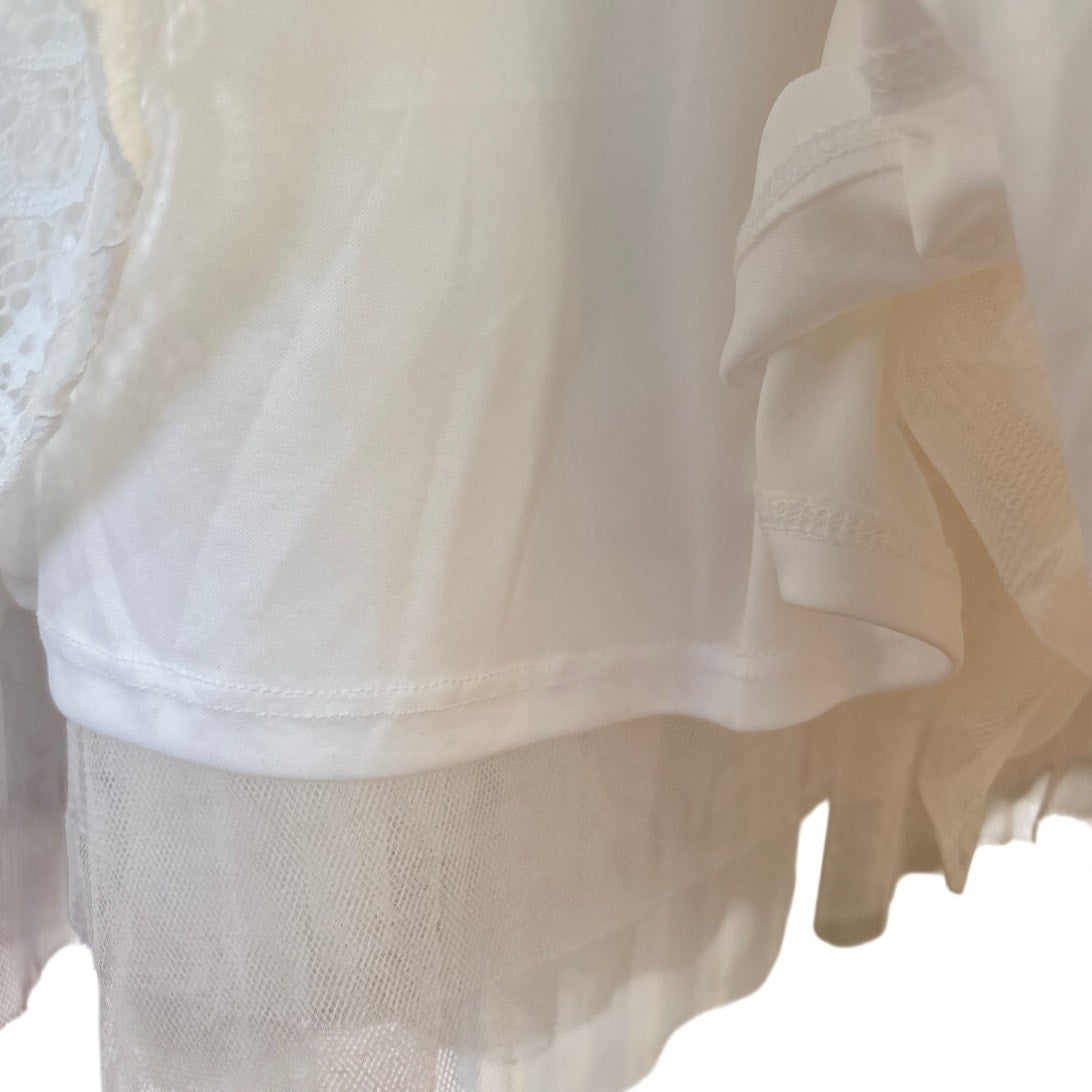 Torrid ivory white lace tea length quarter sleeve wedding dress SIZE 16