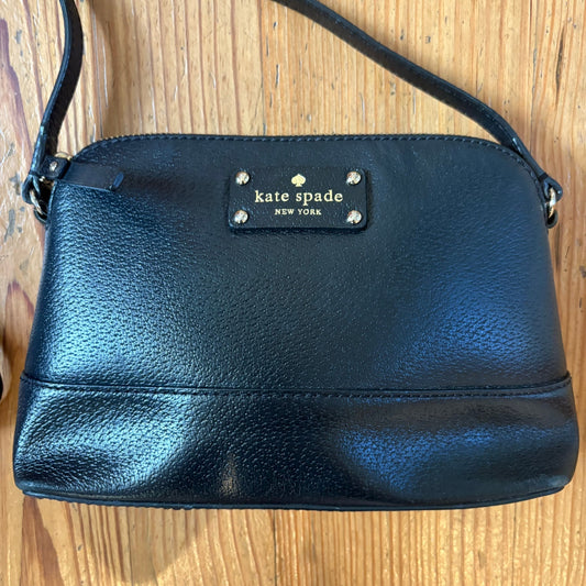 Kate Spade black pebble leather small shoulder bag