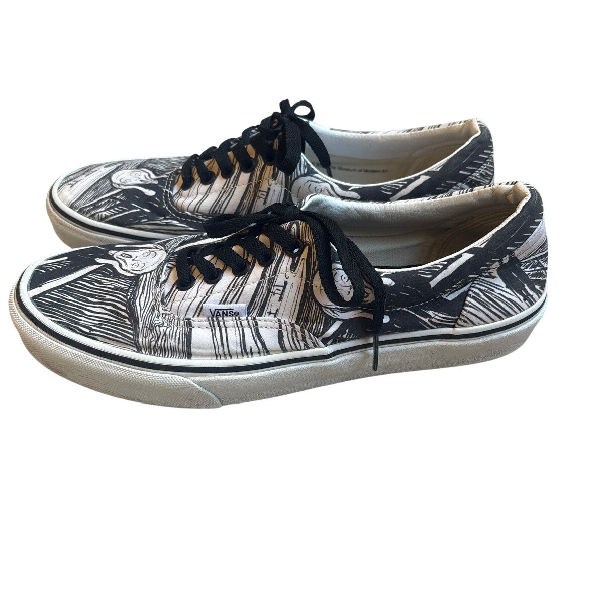 VANS MOMA Era The Scream black white low top unisex lace sneakers SIZE M9.5 W11