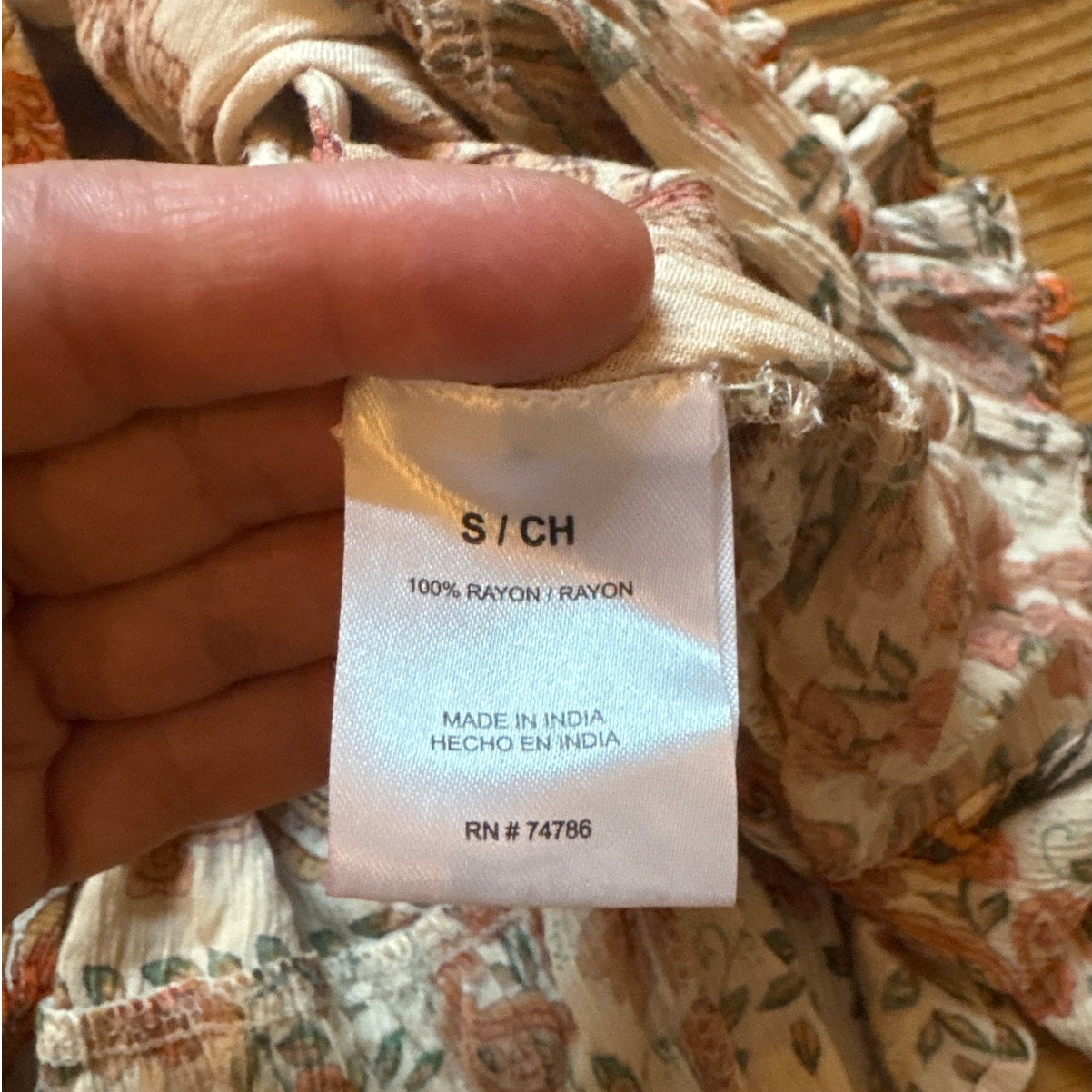 BILA orange floral short flutter sleeve dress SIZE S