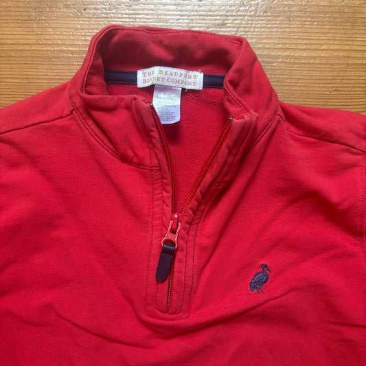 The Beaufort Bonnet Company red quarter zip boys sweater SIZE 5