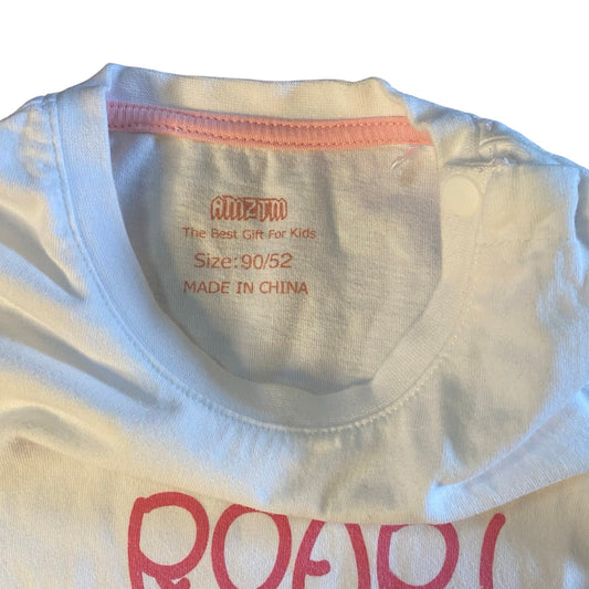 Boutique white pink dinosaur Happy Birthday 2 short sleeve shirt SIZE 2