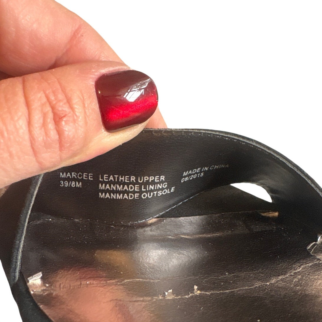 Dune London black suede jeweled heeled ankle strap sandals SIZE 8