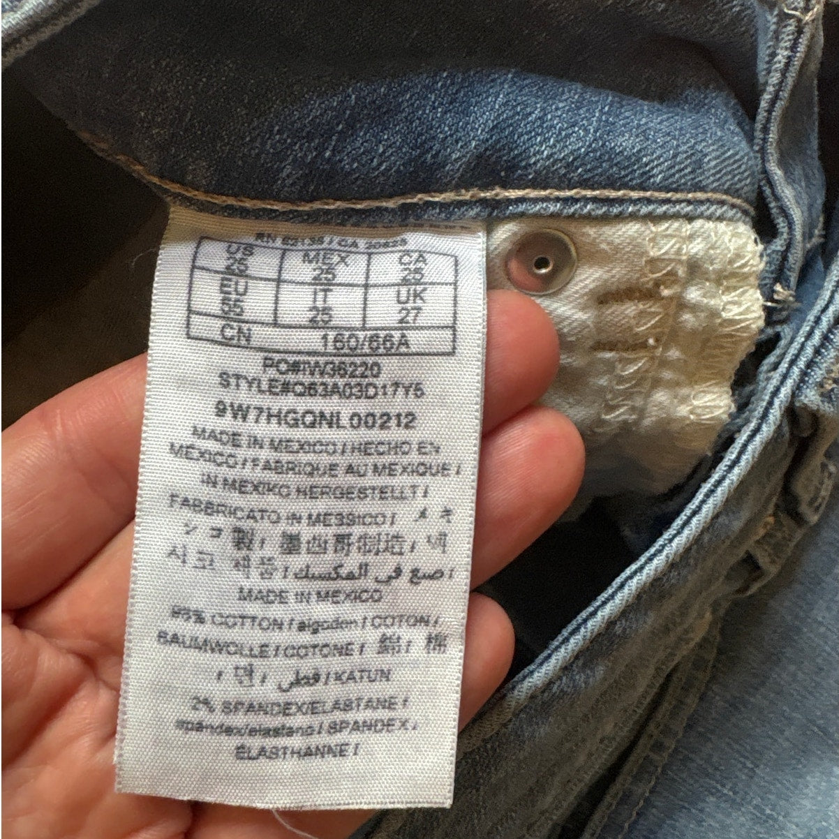 Guess light wash y2k jeweled pocket logo low rise jean shorts SIZE 25