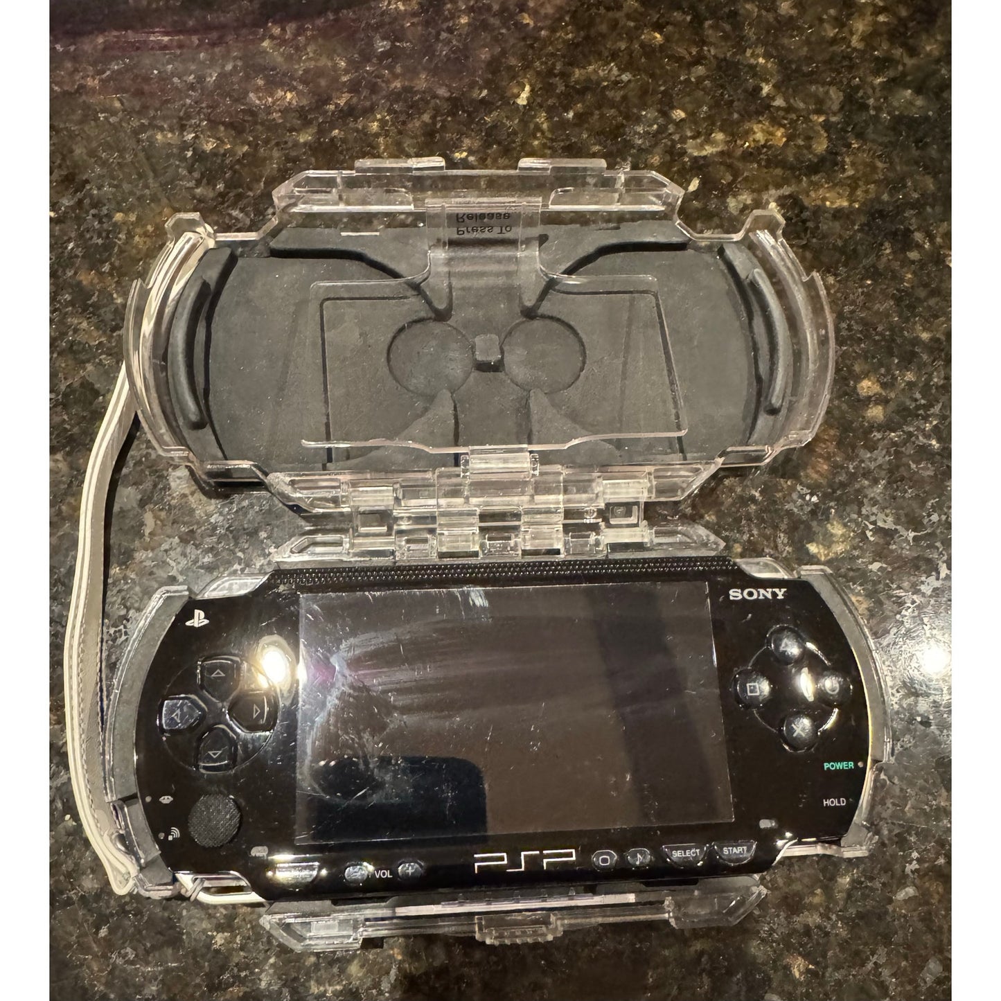PSP handheld system TESTED - Black Color with Tough Travel Case