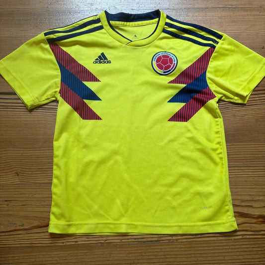 Adidas Columbia National Team yellow short sleeve kids jersey shirt SIZE 8