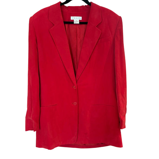 Chaus bright red silk womens blazer jacket SIZE 10