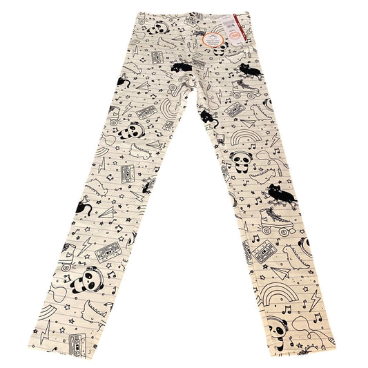 NWT Wonder Nation black white animal rainbow 90s print stretch pants SIZE M
