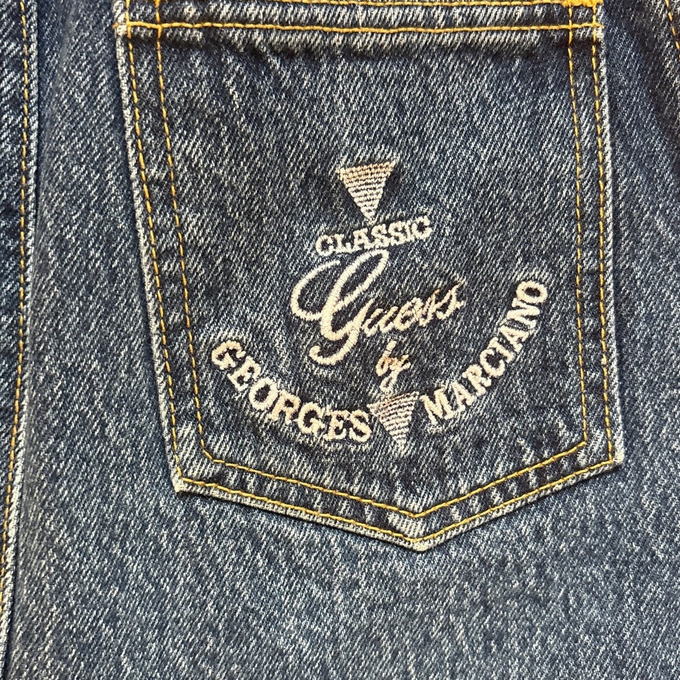Guess Jeans vintage high waisted dark wash denim youth pencil skirt SIZE 10