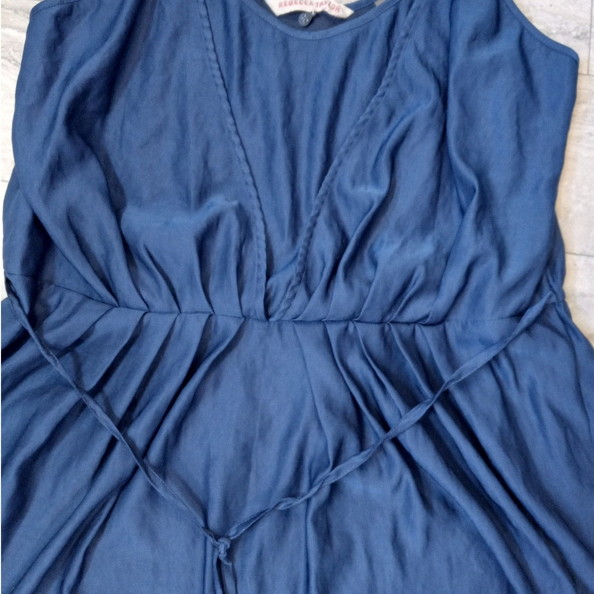 Rebecca Taylor dark blue adjustable strap tie waist sheath mini dress SIZE 10