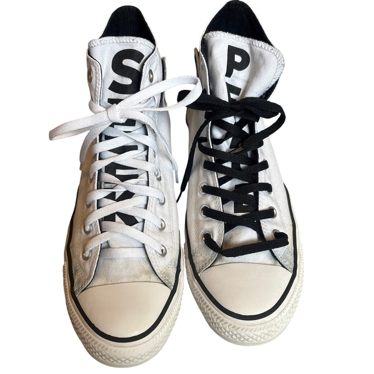 Converse All Star Seek Peace white black high top unisex sneakers SIZE M12 W14