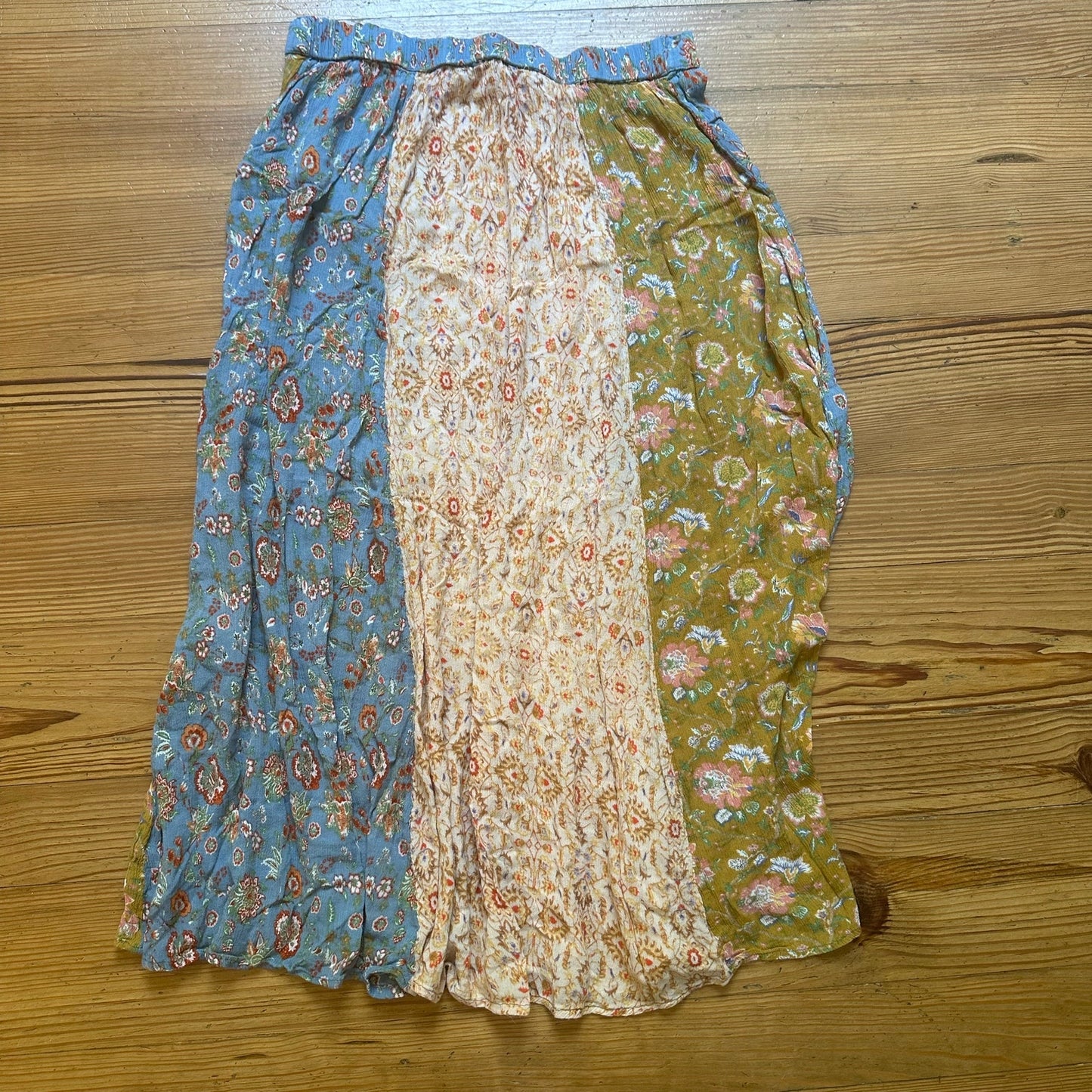 Chelsea & Theodore boho fabric floral midi skirt SIZE S