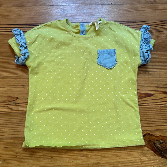 Matilda Jane green blue ruffle polka dot short sleeve pant set SIZE 10