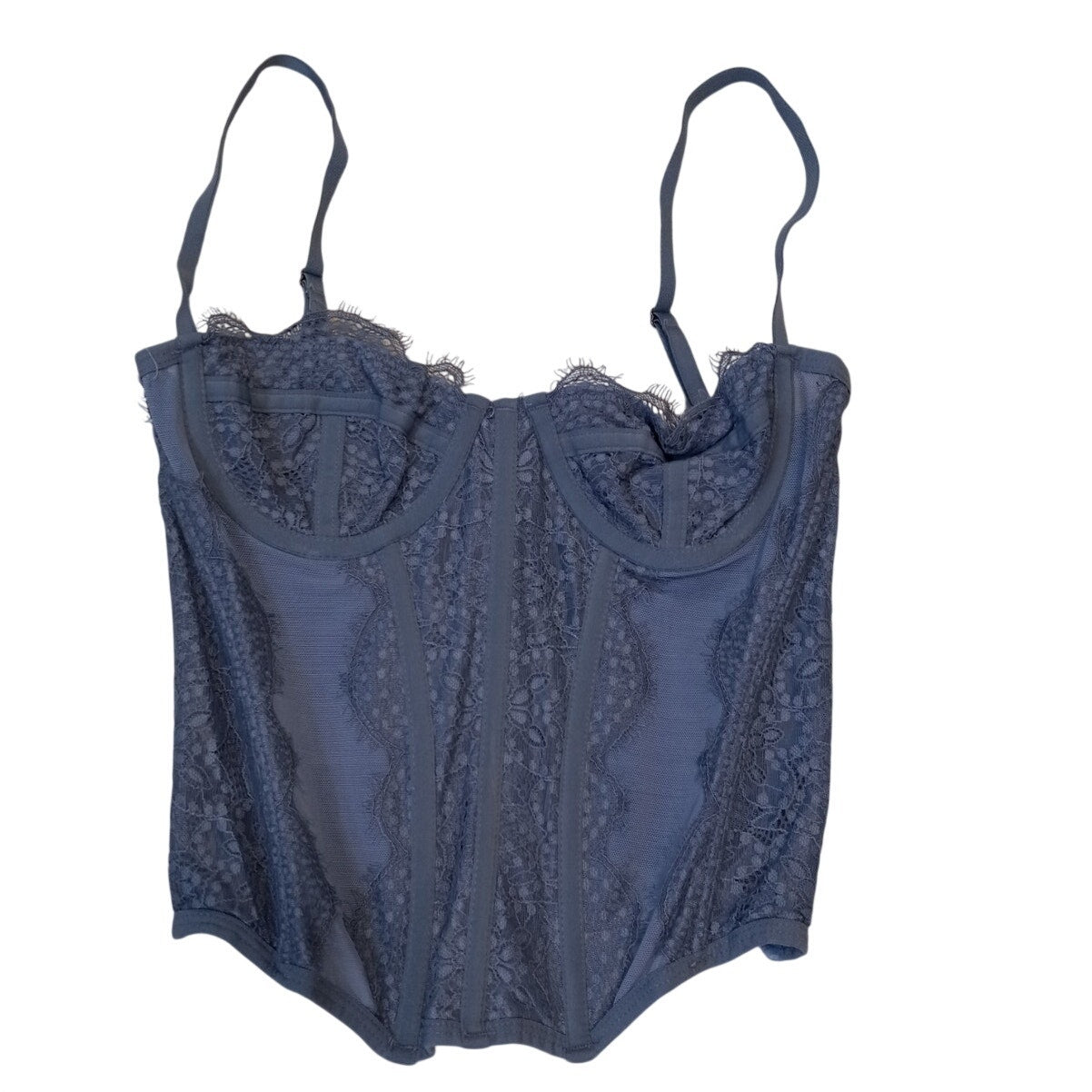 Urban Outfitters Out From Under slate blue lace corset top SIZE S