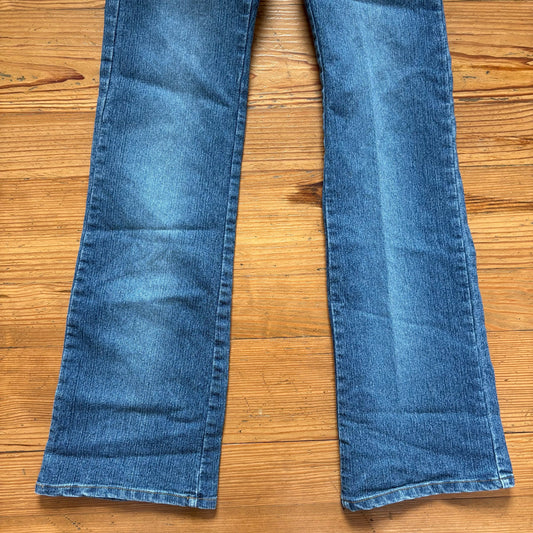 Boom Boom y2k embroidered waist boot cut western medium wash jeans SIZE 3/4