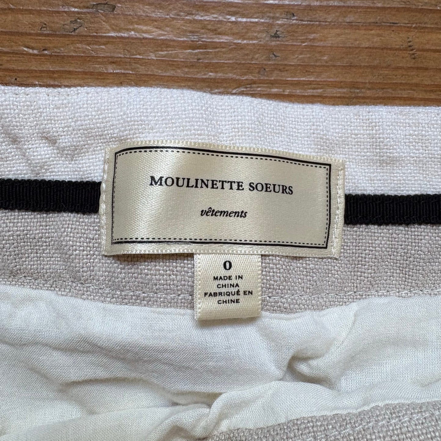 Anthropologie Moulinette Soeurs ivory linen mini skirt SIZE 0