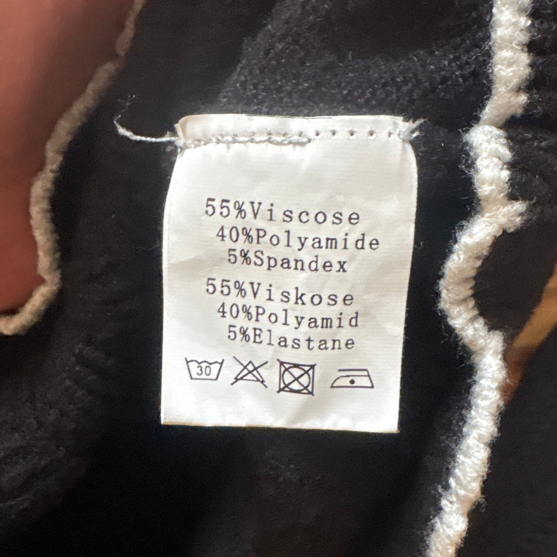 Belle Pogue black twee button lace accent cardigan sweater SIZE M