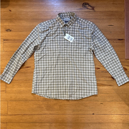 NWT Barbour green plaid tailored fit long sleeve button up dress shirt SIZE XXL