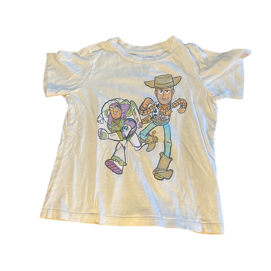 Disney Toy Story Woody Buzz Lightyear white shirt sleeve graphic shirt SIZE 4T