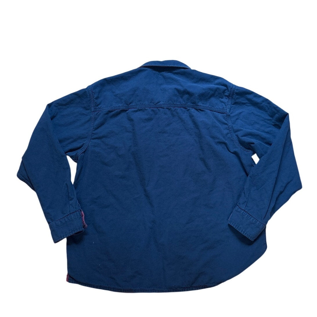 Mountain Hardwear red blue plaid reversible snap up long sleeve shirt SIZE XL