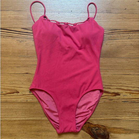 Sperry red crochet neckline adjustable full coverage one piece swimsuit SIZE S