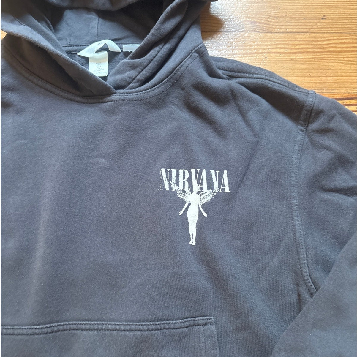H&M Nirvana Unplugged New York black replica hoodie sweatshirt SIZE S