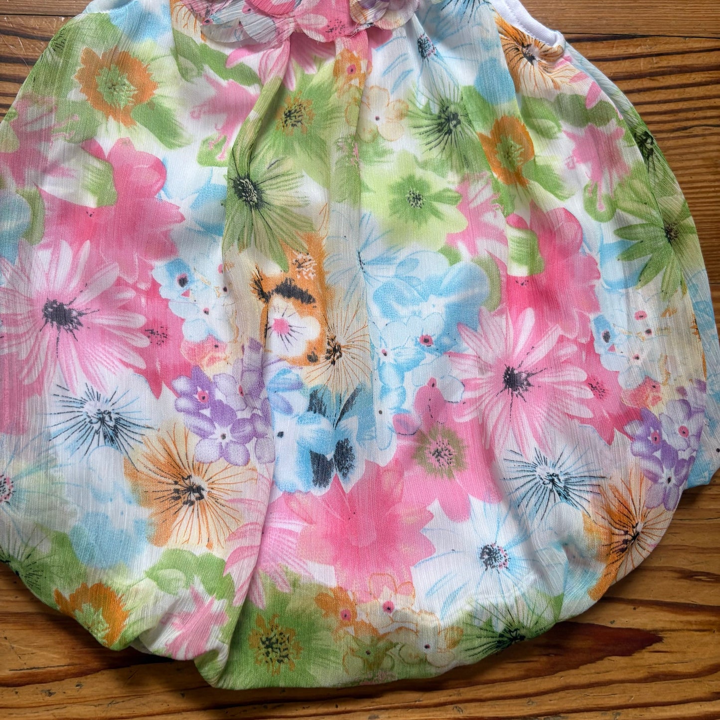 Blueberi Boulevard pastel floral sheer overlay bubble one piece SIZE 18M