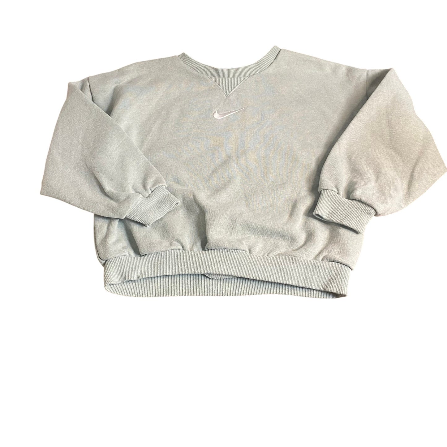 Nike light green embroidered swoosh crew pullover sweatshirt SIZE 6/7