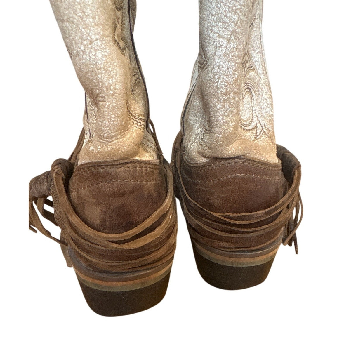 Dan Post Lil Myra brown leather beige western youth cowboy boots 13D