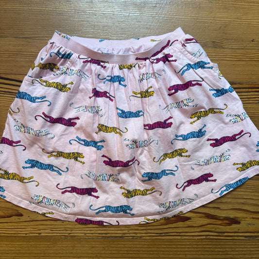 Lands' End light pink colorful tiger print girls elastic waist skort SIZE 10