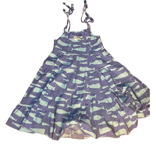 Corky's Kids blue whale adjustable tie strap tiered dress SIZE 2T