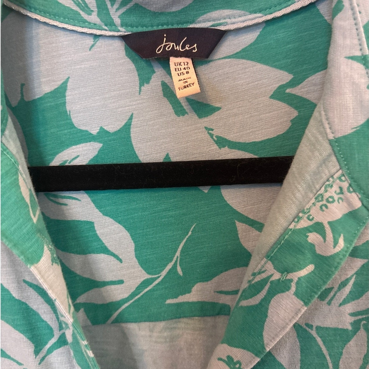 Joules green light blue floral fruit tiered short sleeve maxi dress SIZE 8