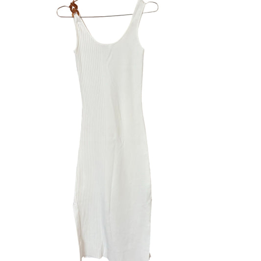 Joie ivory white ribbed midi tortoise shell tank dress SIZE XS