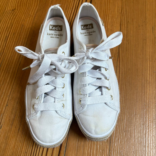 Keds X Kate Spade white platform low top lace sneakers SIZE 7.5