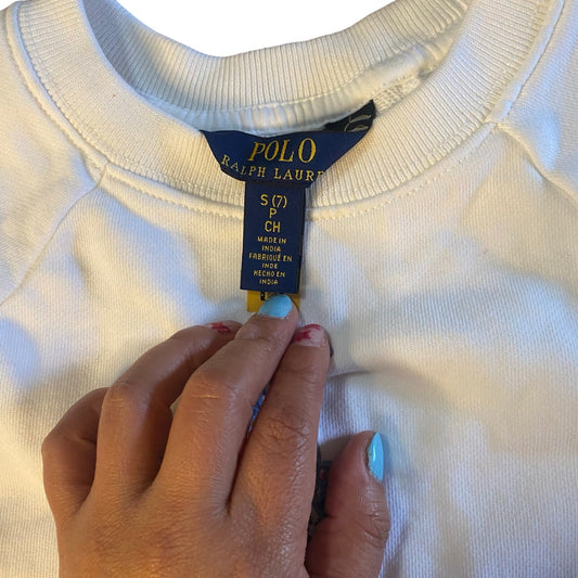 Polo by Ralph Lauren white short sleeve pattern drop waist sweater dress SIZE S