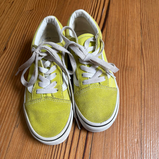VANS yellow suede white classic tie lace kids sneakers SIZE 1