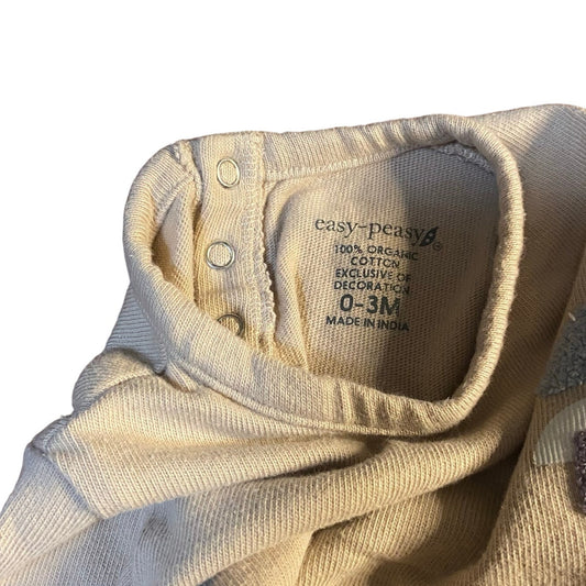 EZPZ Easy Peasy beige modern geometric organic long sleeve one piece SIZE 0-3M