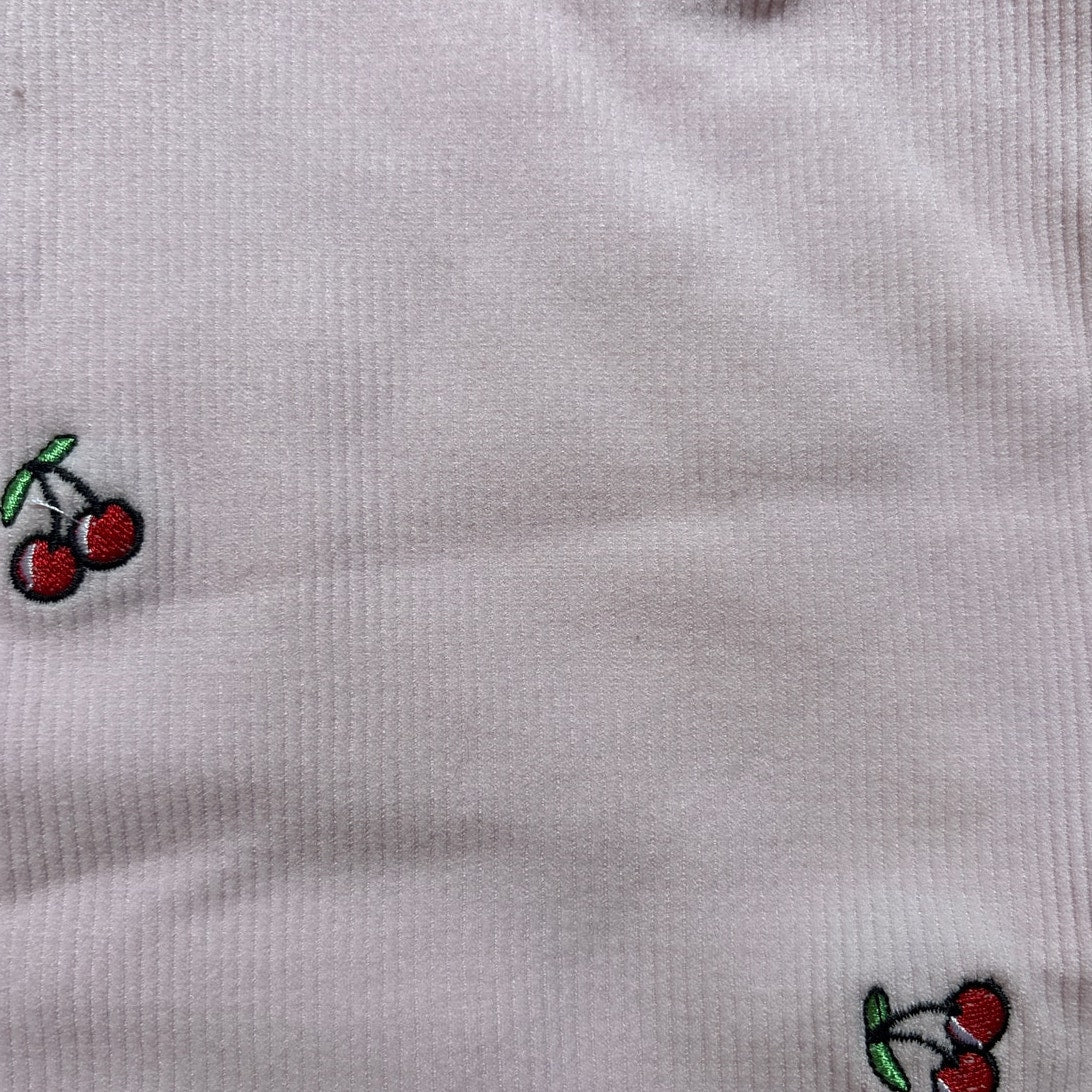 Basics light pink ribbed cherry adjustable spaghetti strap tank top SIZE XS