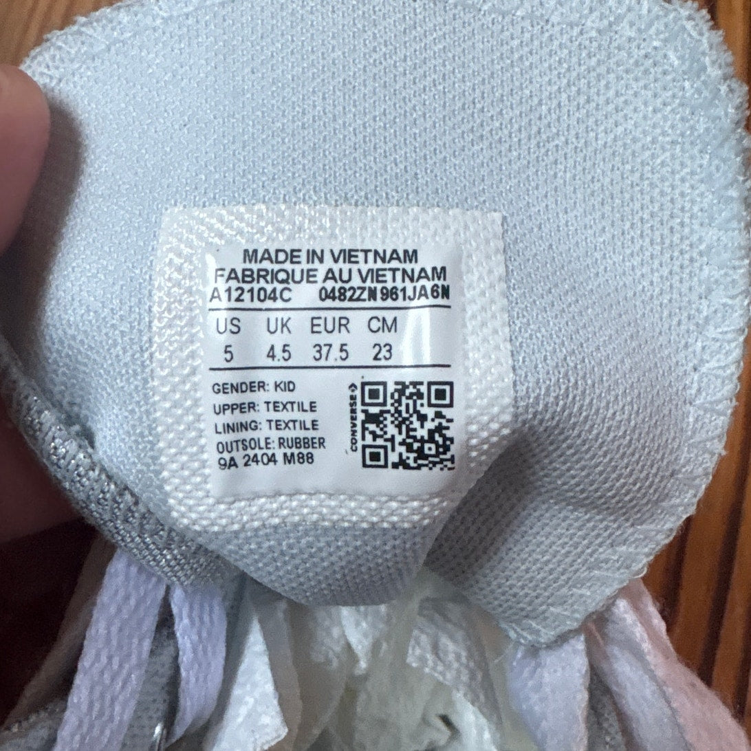Converse All Star Chuck Taylor silver metallic high top youth sneakers SIZE 5