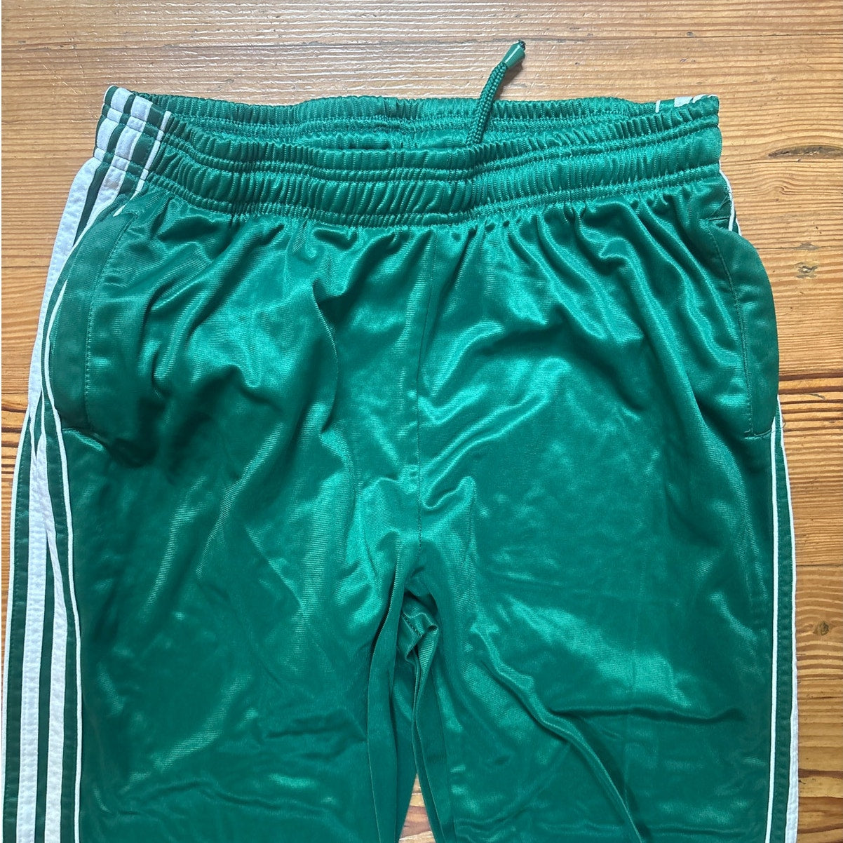 Active Joe retro dark green lined side elastic waistband mens pants SIZE XL